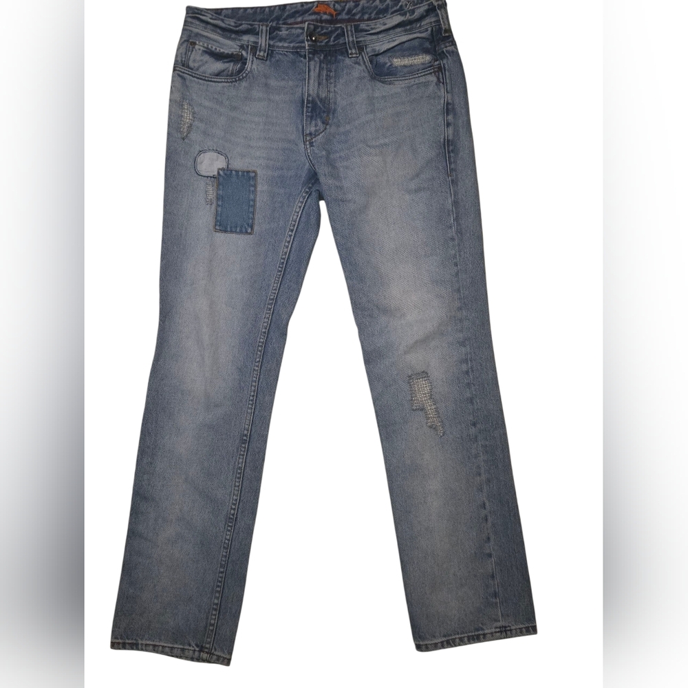 Tommy Bahama Vintage Slim Fit Jeans Men’s 33/32 Light Wash Patchwor